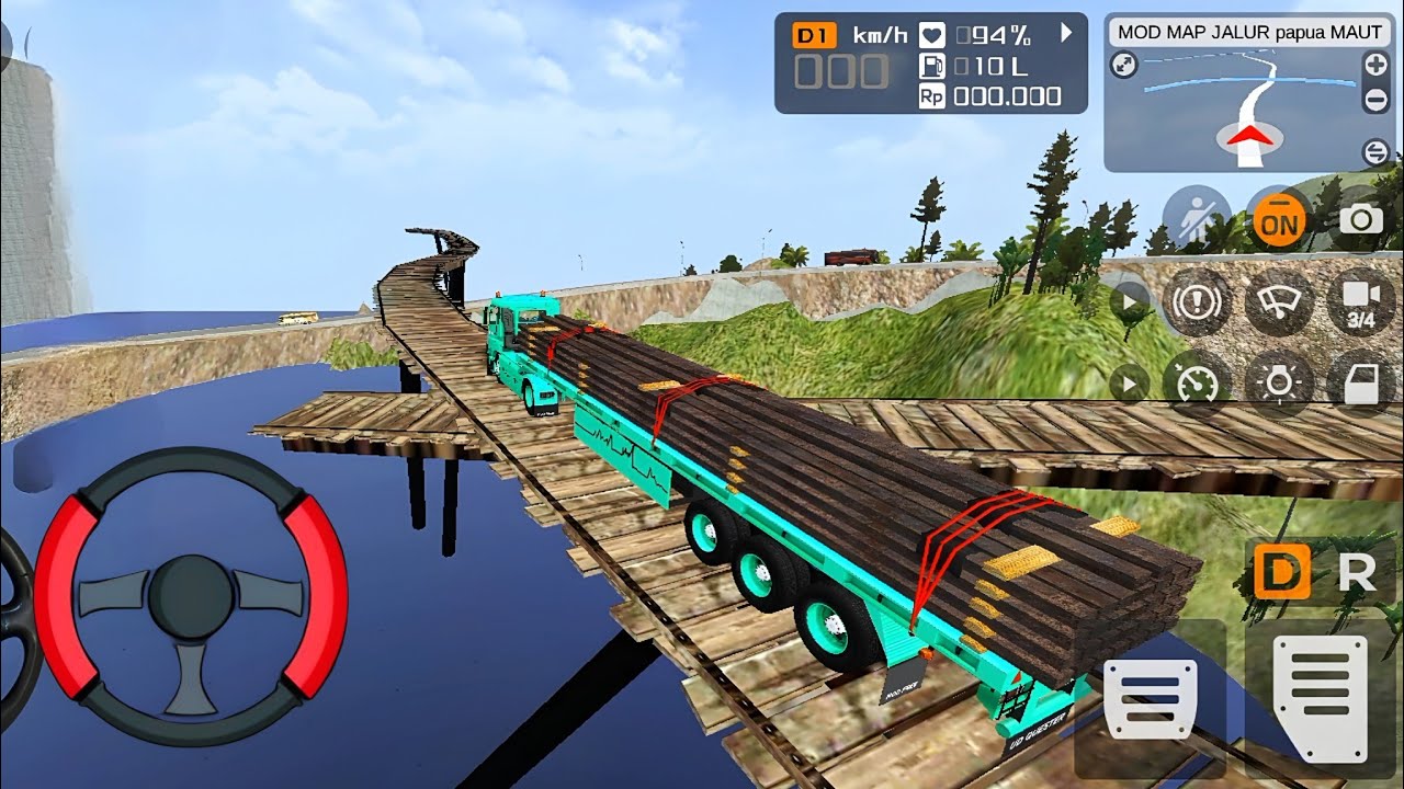 Extreme Wooden Bridge Challenge 😱 | Long Trailer Truck Driving 🔥 | BUSSID Gameplay