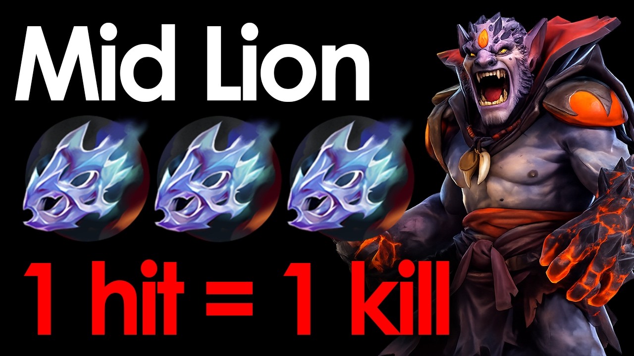 MID LION WITH MOON SHARD IS ACTUALLY INSANE | 1 HIT = 1 KILL | Dota 2 7.41c