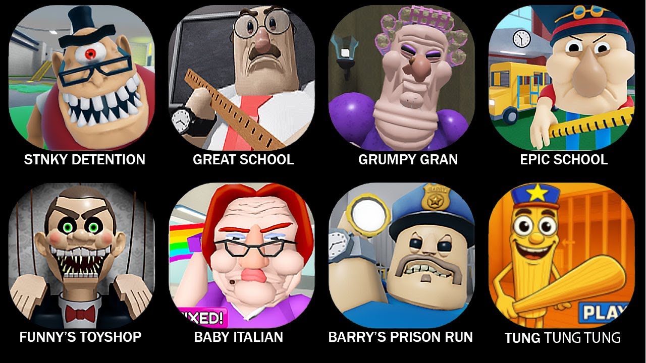 ROBLOX: ESCAPE MR.STINKY DETENTION! (OBBY),GREAT SCHOOL BREAKOUT! (OBBY),GRUMPY GRAN! (OBBY)#roblox