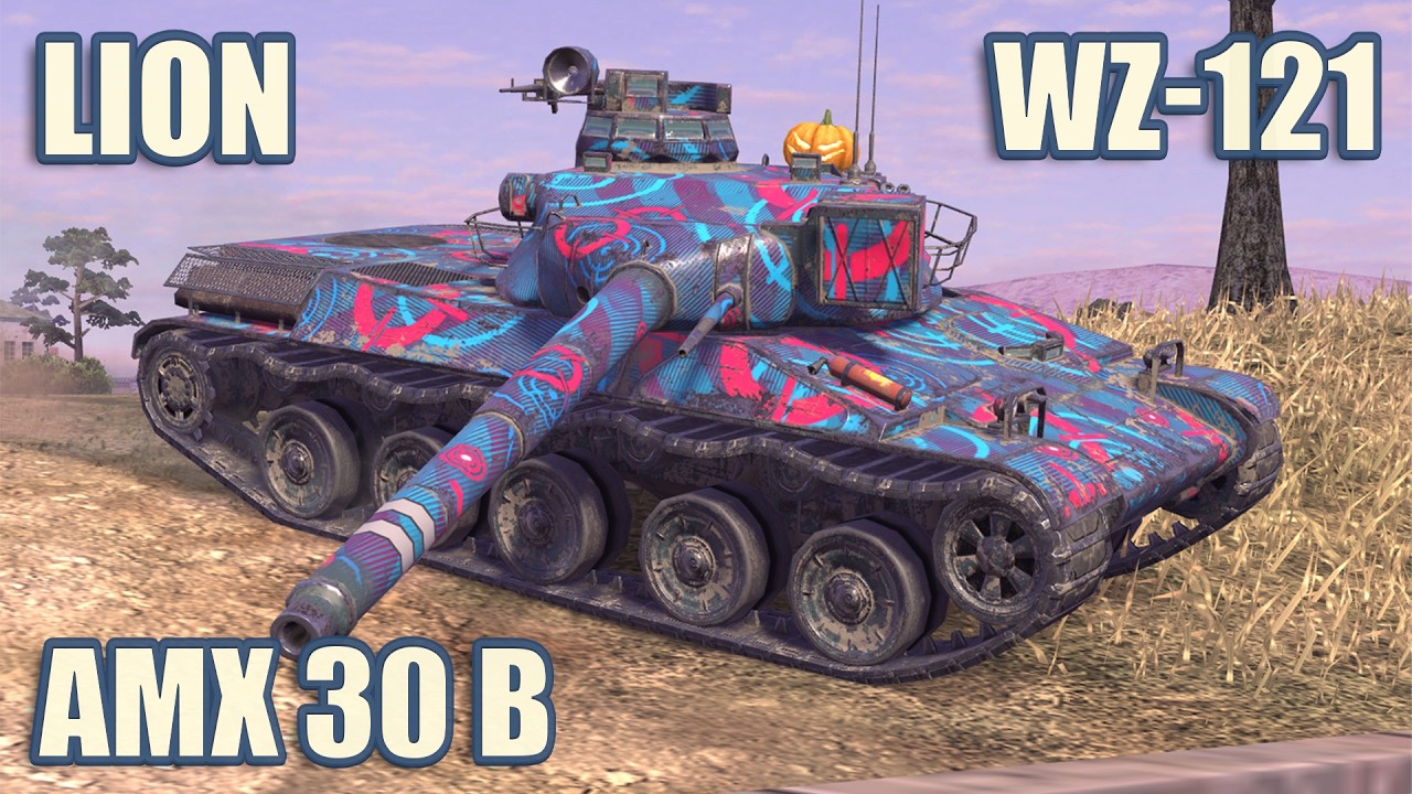 AMX 30 B, Lion & WZ-121 &bull; WoT Blitz Gameplay