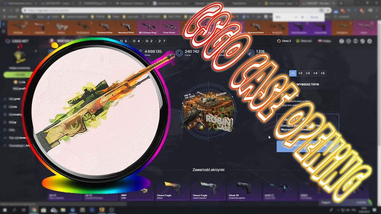 Czy udało mi się trafić Dragon Lore? CSGO.NET 125$ CASE OPENING AND CARDS 💵 #csgo