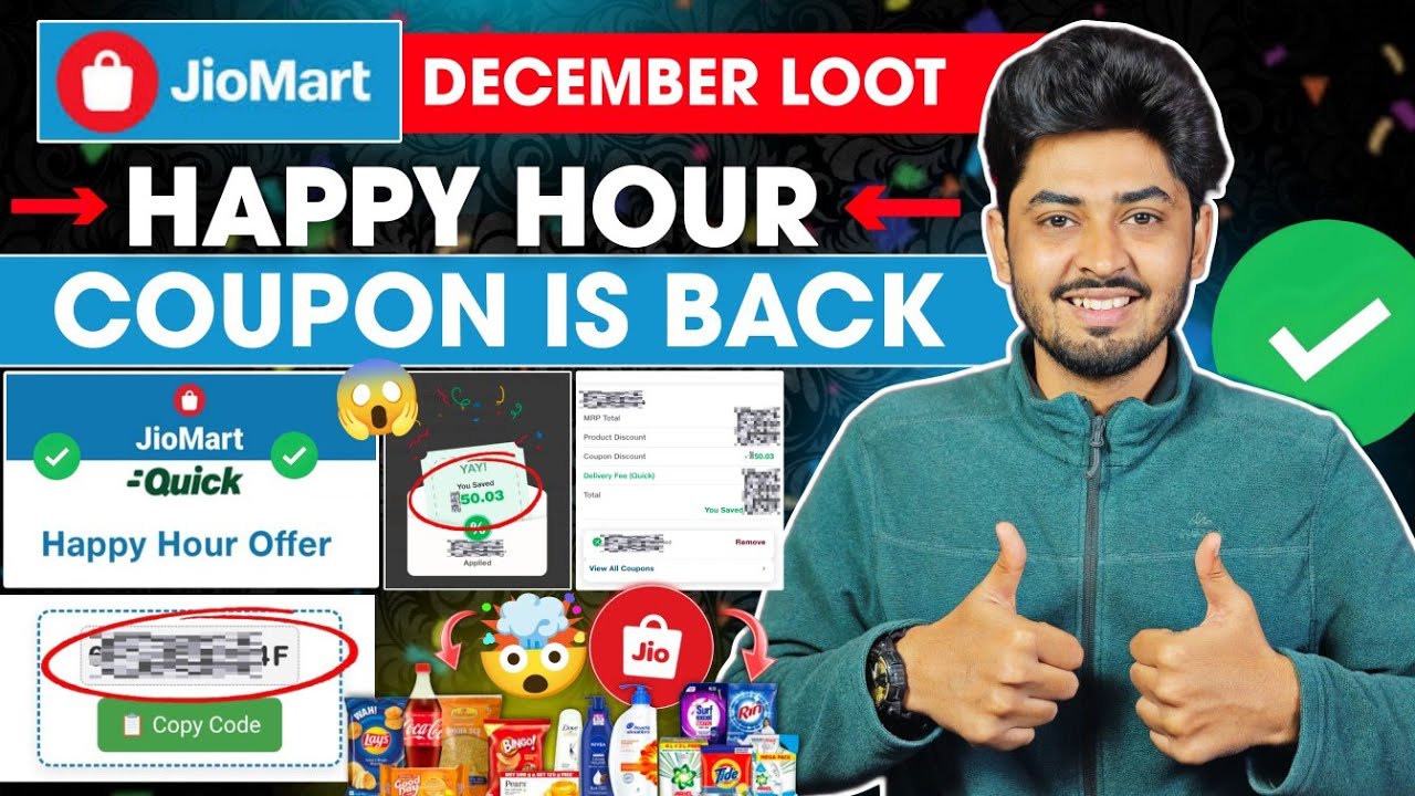 Jiomart offer today 2025 Happy Hour December | Jiomart Coupon Today | Jiomart Happy Hour Shopping