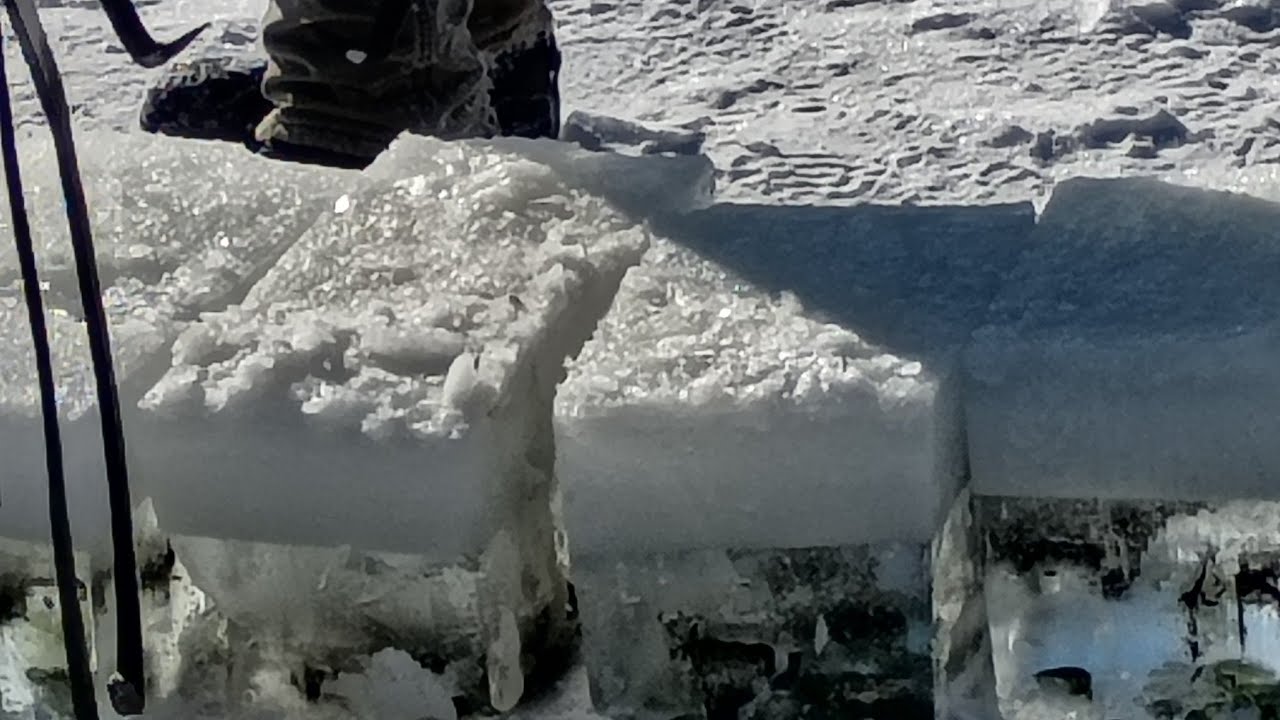 Harvesting ICE old school Carriage Hill Metro Park Huber Heights OHIO