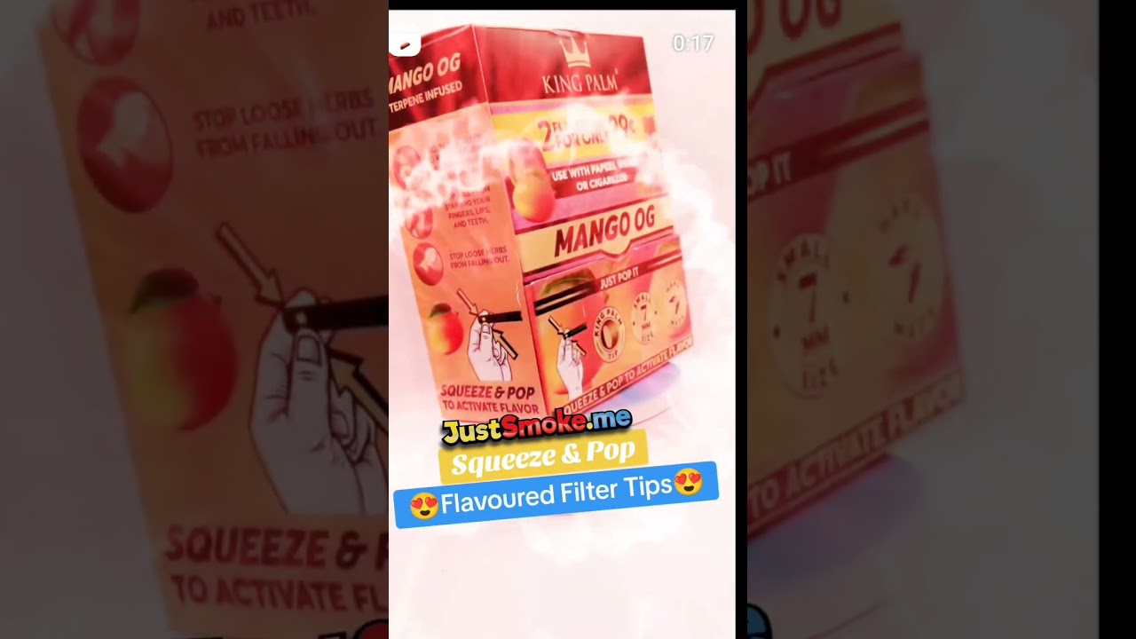King Palm : Multiple Flavours Filter tips display box. UK Distributors JUSTSMOKE.ME