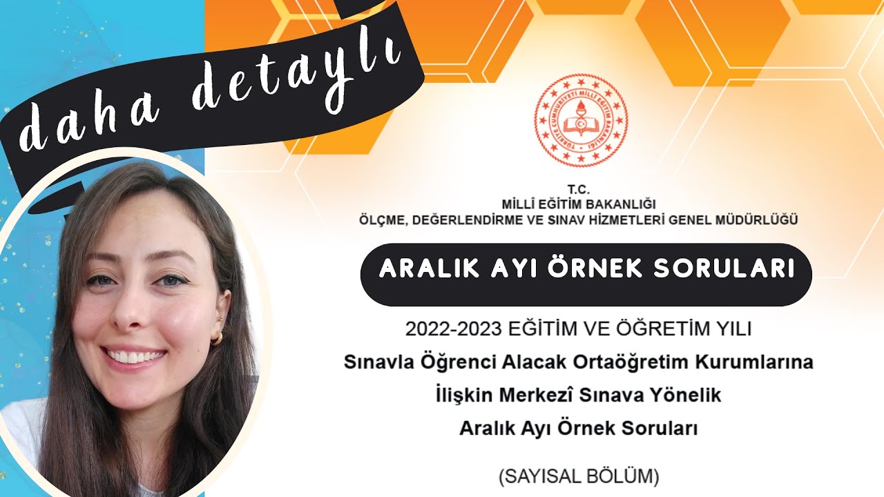 ARALIK AYI SAYISAL ÖRNEK SORULARI MATEMATİK | 2022 - 2023