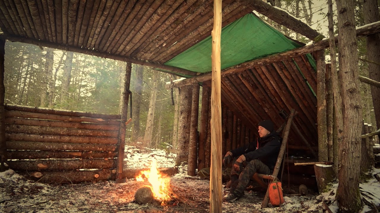 WINTER IS COMING TO THE FORT IN THE WOODS! I Build a Half Wall to Block Snow, GIVEAWAY ANNOUNCED.
