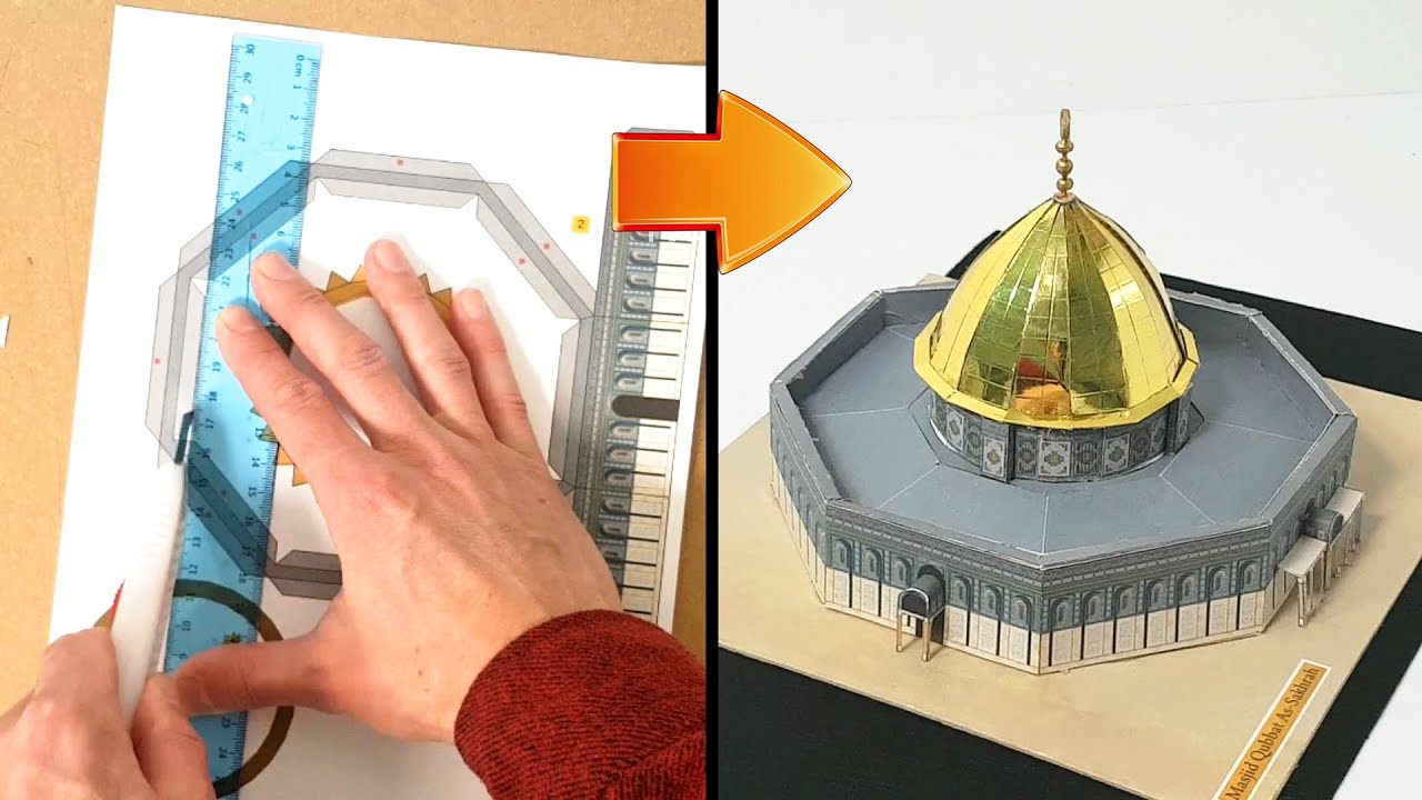 Мечеть "Купол скалы" (находиться рядом с мечетью Аль-Акса)  - собираю из картона