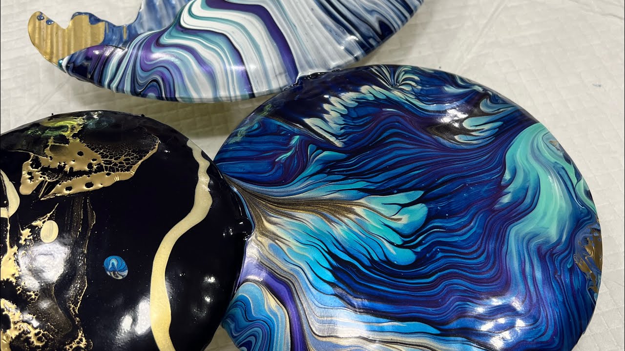 Жидкое искусство встречается с металлом — яркая прямая заливка, светится и меняет цвет — акрилова...