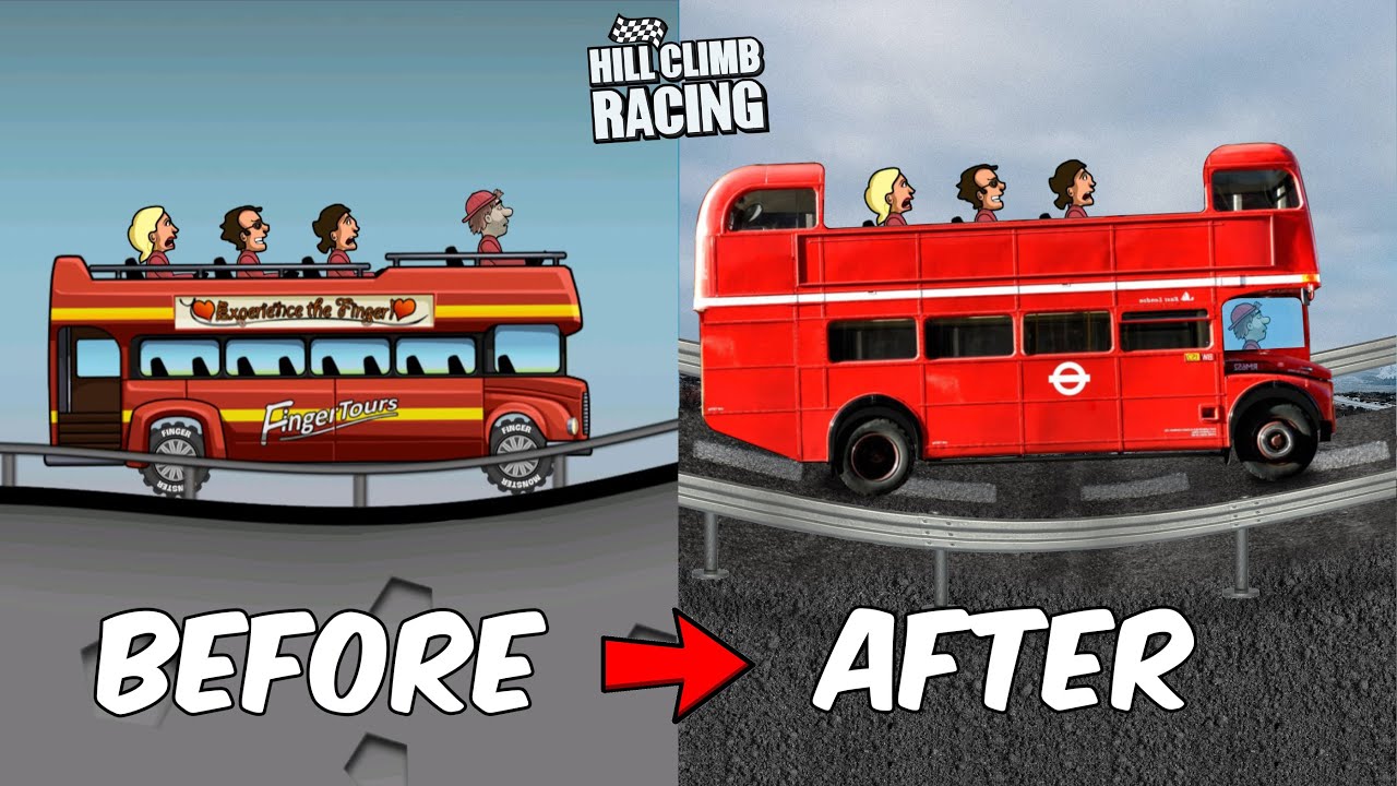 I Redesigned Tourist Bus On Highway - Hill Climb Racing