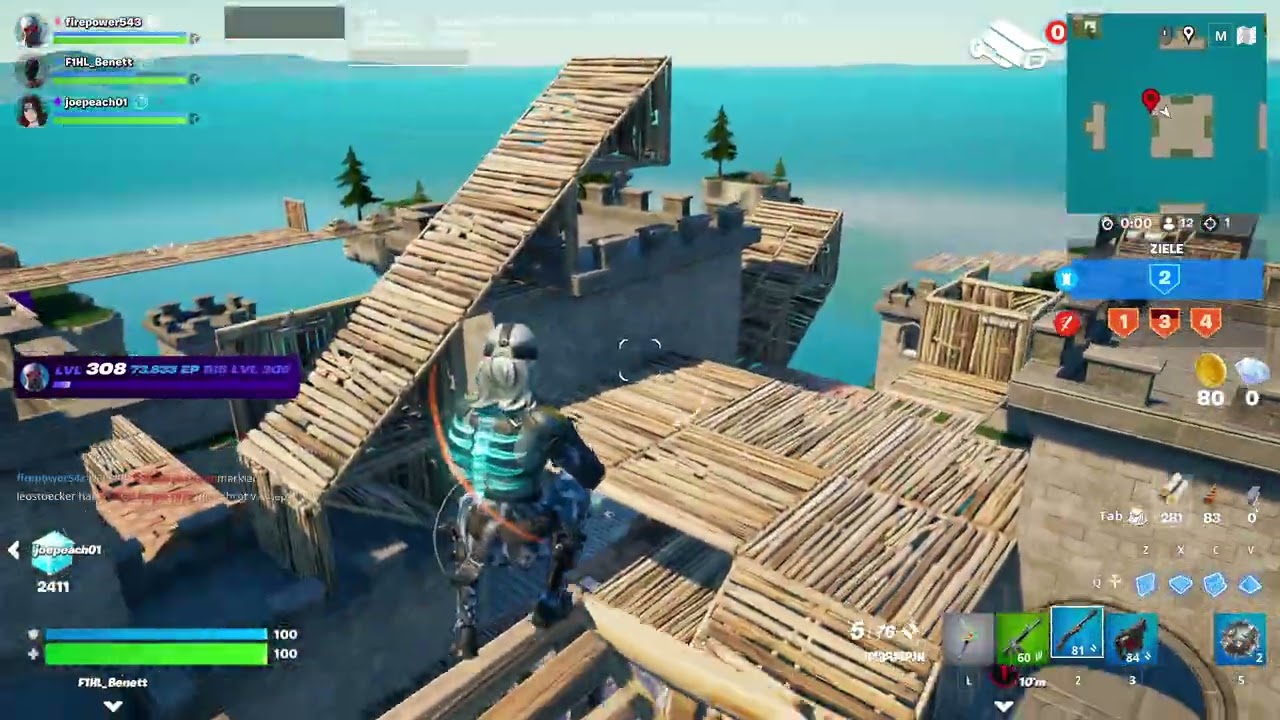 Fortnite Bedwars Gameplay PC 3v3v3v3