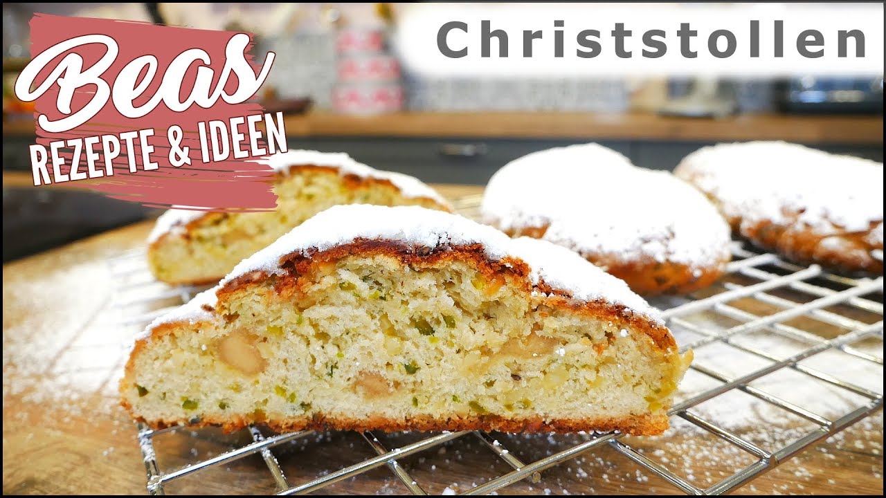 Christstollen backen mit Mandel Pistazien Rezept | Stollen Weihnachtsrezepte