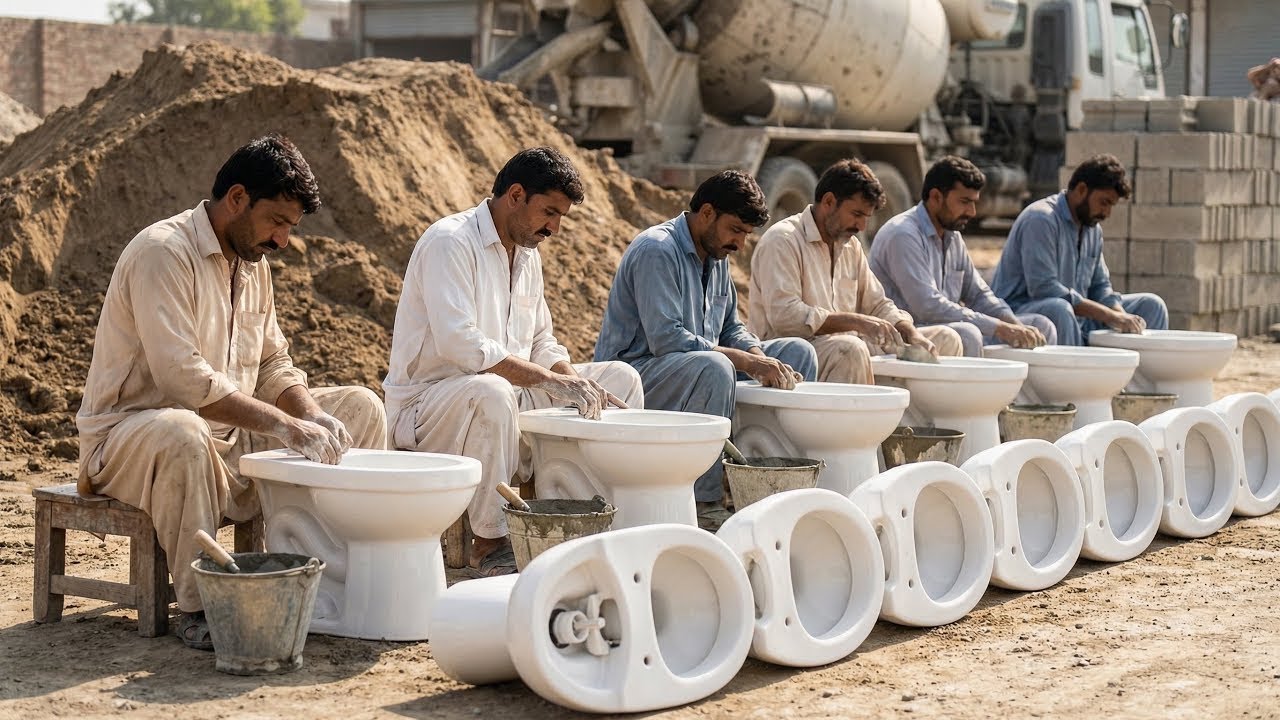 Amazing Process of Making Toilet bowl In Factory | How Commodes Made
