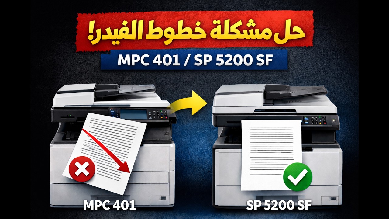 5️⃣ سر ضبط الخط من الفيدر في ماكينات ريكو بدون فك أو تعقيد