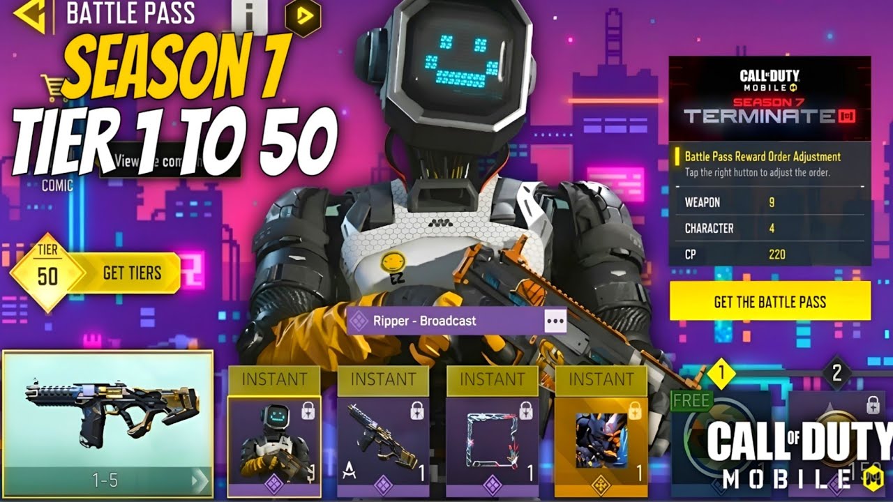 Season 7 Leaks Tier 1 To 50 All Battle Pass Rewards | Season 7 All Vault Battle Pass | CODM S7 Leaks