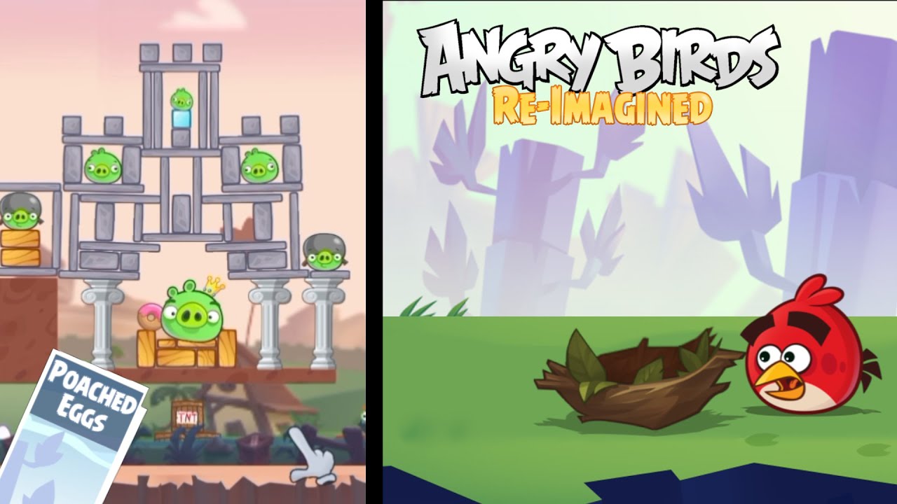 Angry Birds Re-Imagined Full Walkthrough Part 1 Episode 1 - Poached Eggs