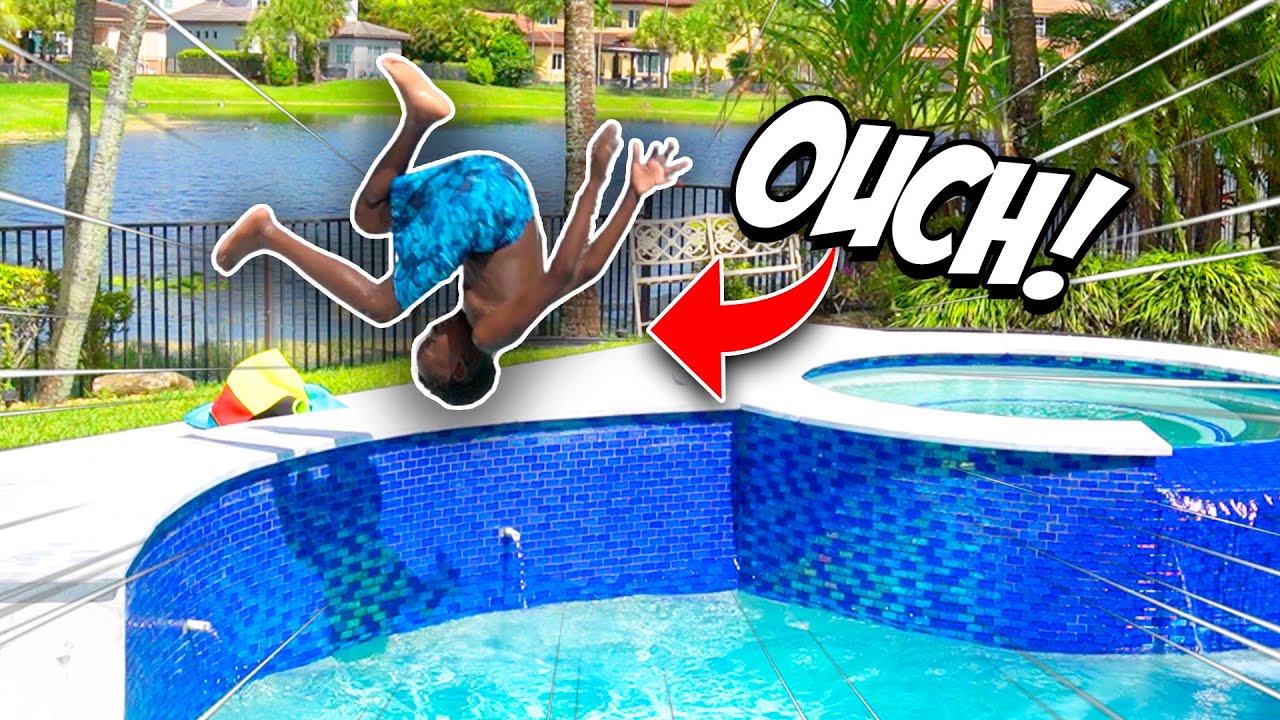 Boy BACKFLIPS Into Pool, INSTANTLY Regrets It