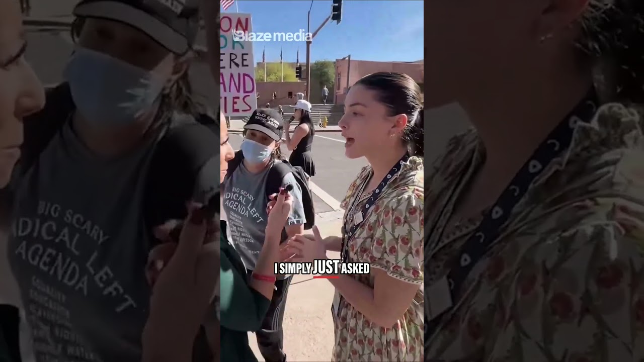 Confronting protestors outside #amfest2025 - which one is your favorite?? | #shorts #politics #trump