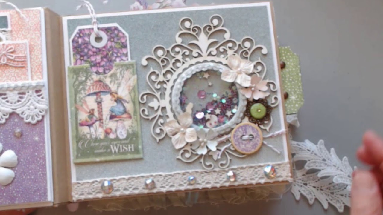 SOLD Scrapbook Mini Album using Graphic 45 Fairy Dust & ReneaBouquets