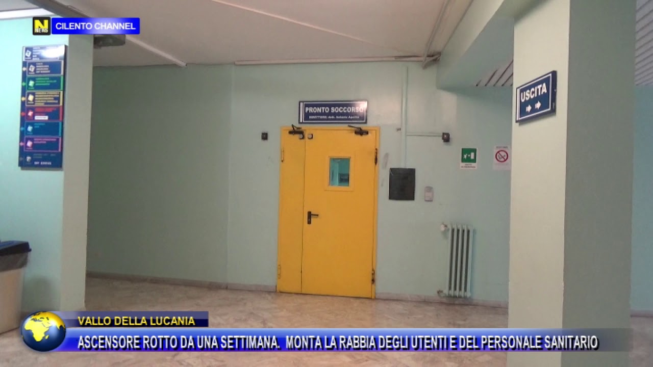 VALLO DELLA LUCANIA, ASCENSORE ROTTO DA UNA SETTIMANA .  MONTA LA RABBIA