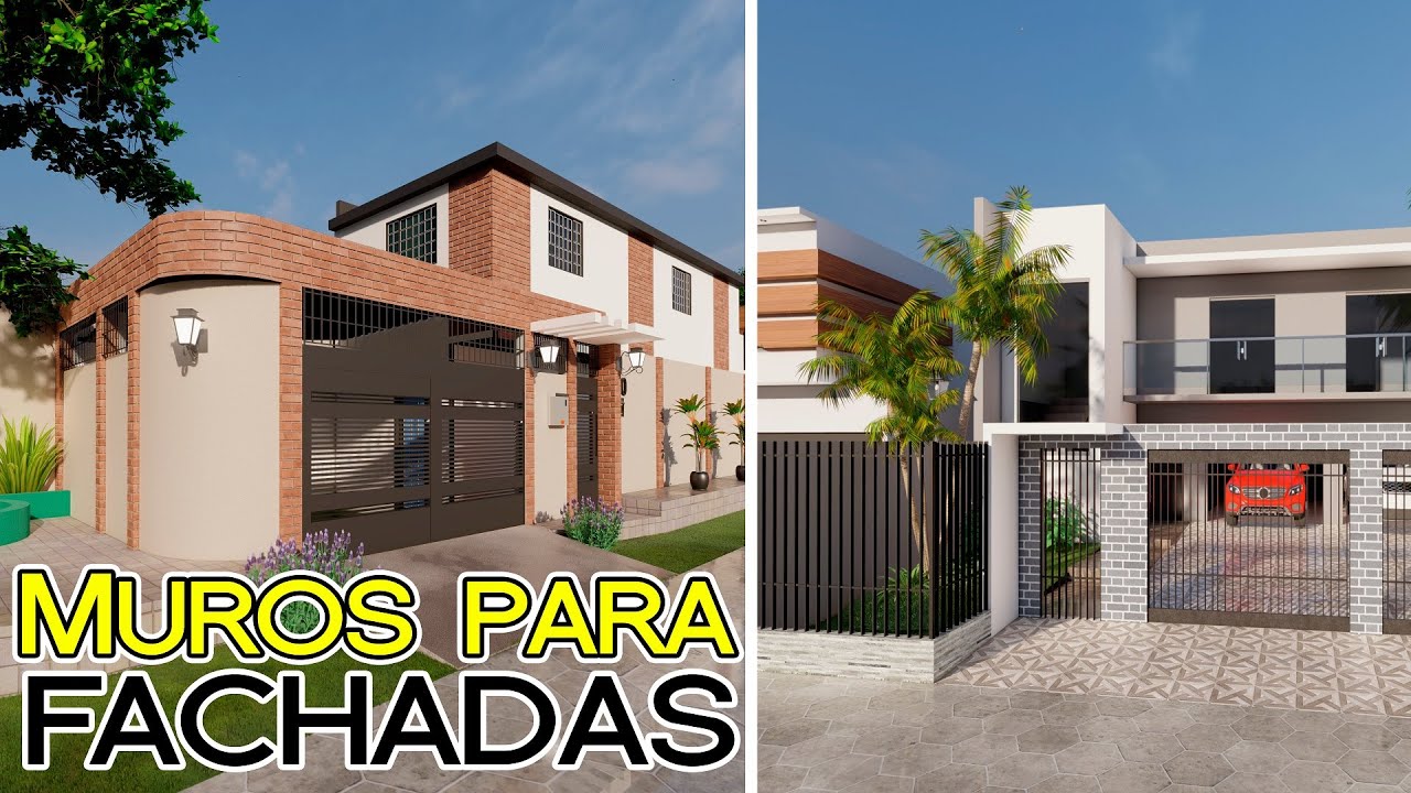 +40 Ideas de MUROS para FACHADAS | Bardas, rejas y portones para fachadas