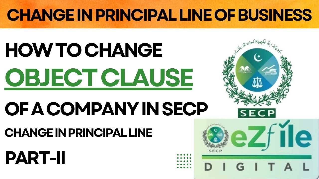 How to Change  principal line of business in SECP (Part-II) | How to Change Object Clause in SECP