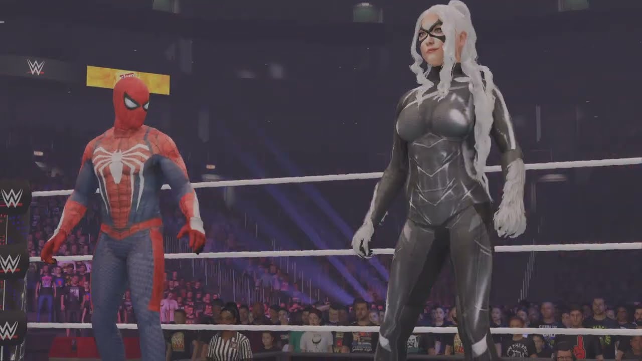 WWE 2K24: Spider-Man/Black Cat Vs. Batman/Catwoman!!!!!!!!