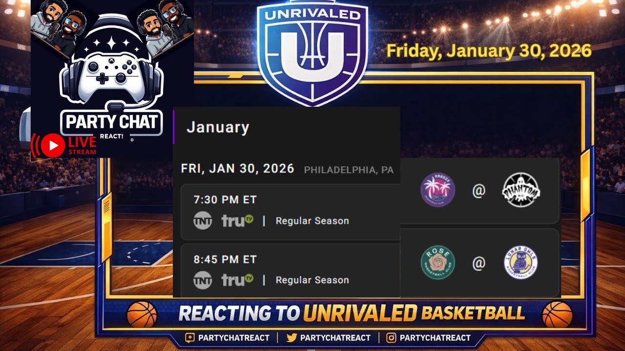 Unrivaled Basketball Live Reactions! - Breeze vs. Phantom & Rose vs. Lunar Owls (Fri. Jan. 30, 2026)