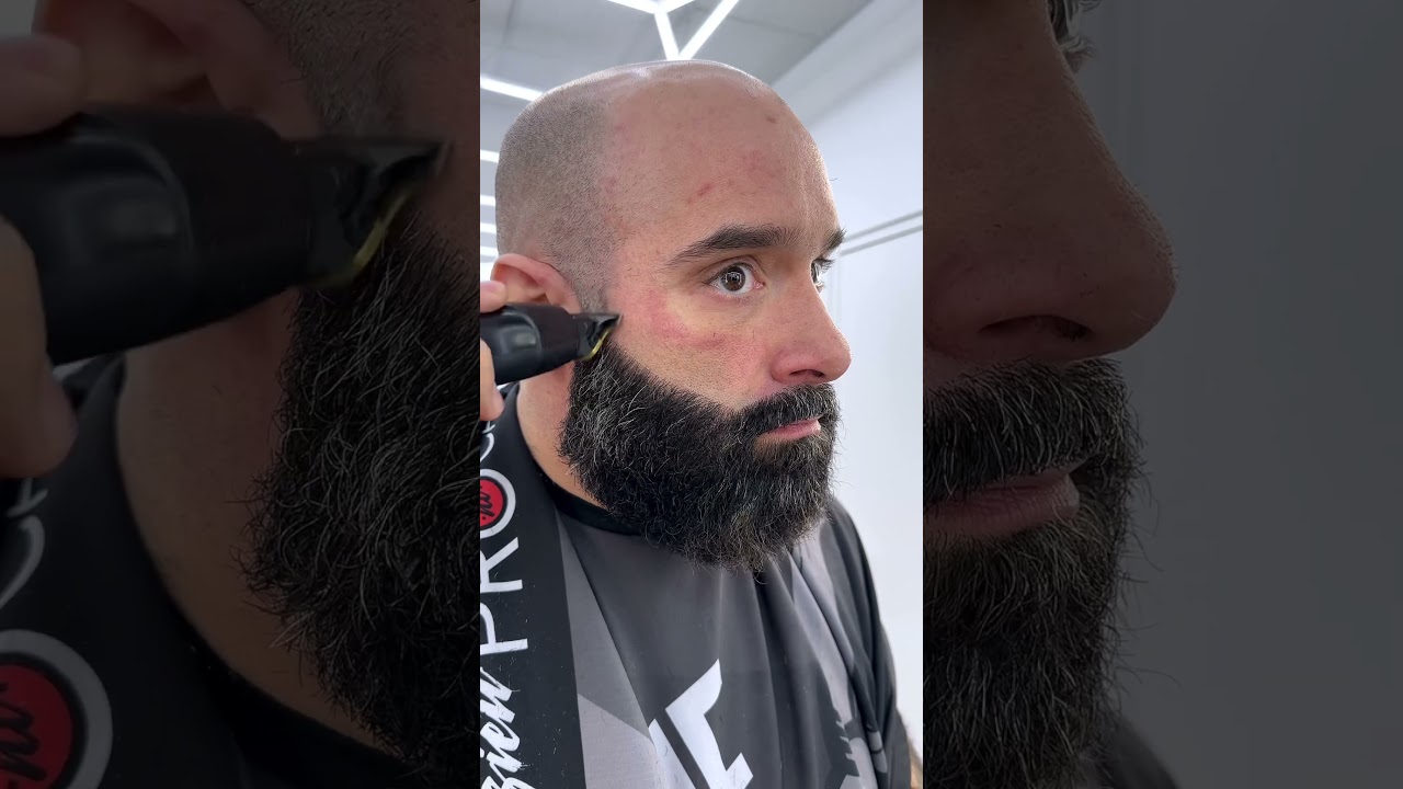 Fastest Sideburn Fade Hack for Bald Bearded Men 💈🔥