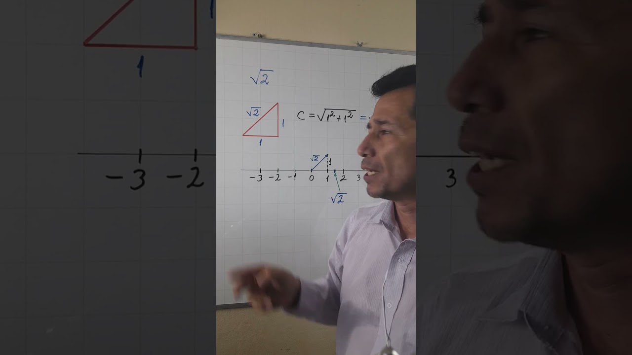 Representar la raíz cuadrada de 2 en la recta real.