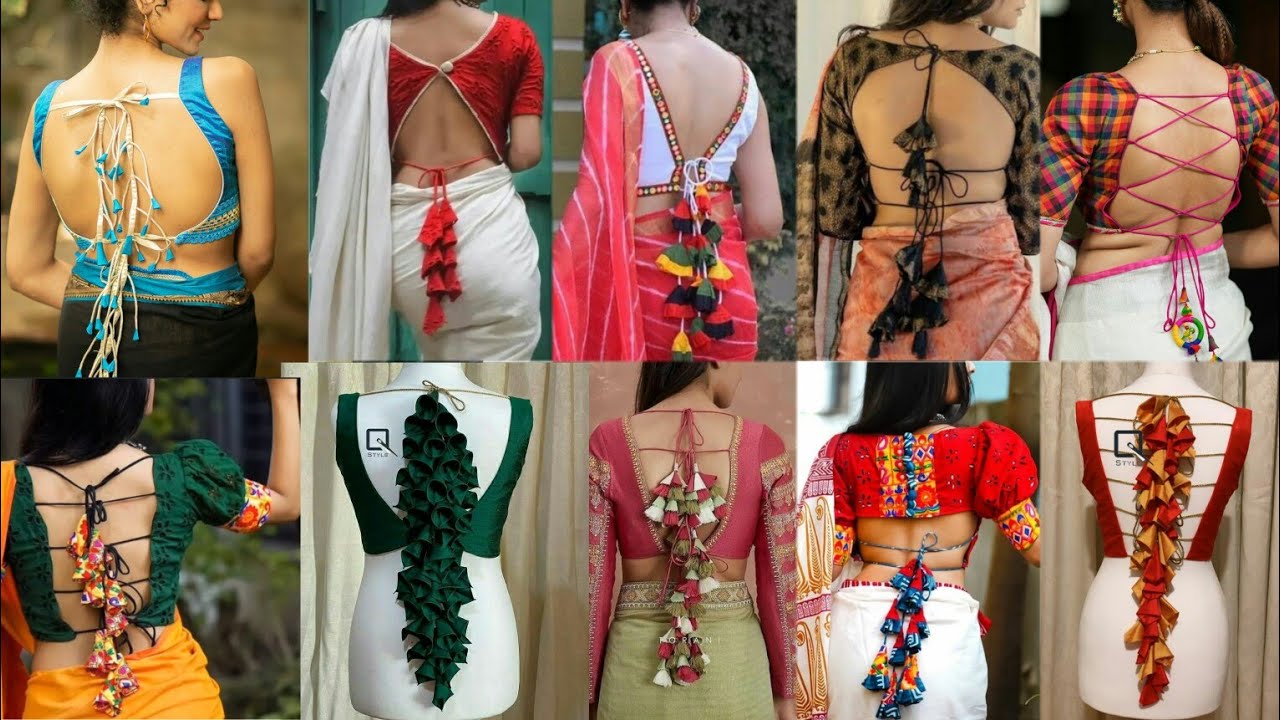 blouse tassels designs|| blauj latkan designs|| blouse back neck designs|| #tassels #blauj #latkan