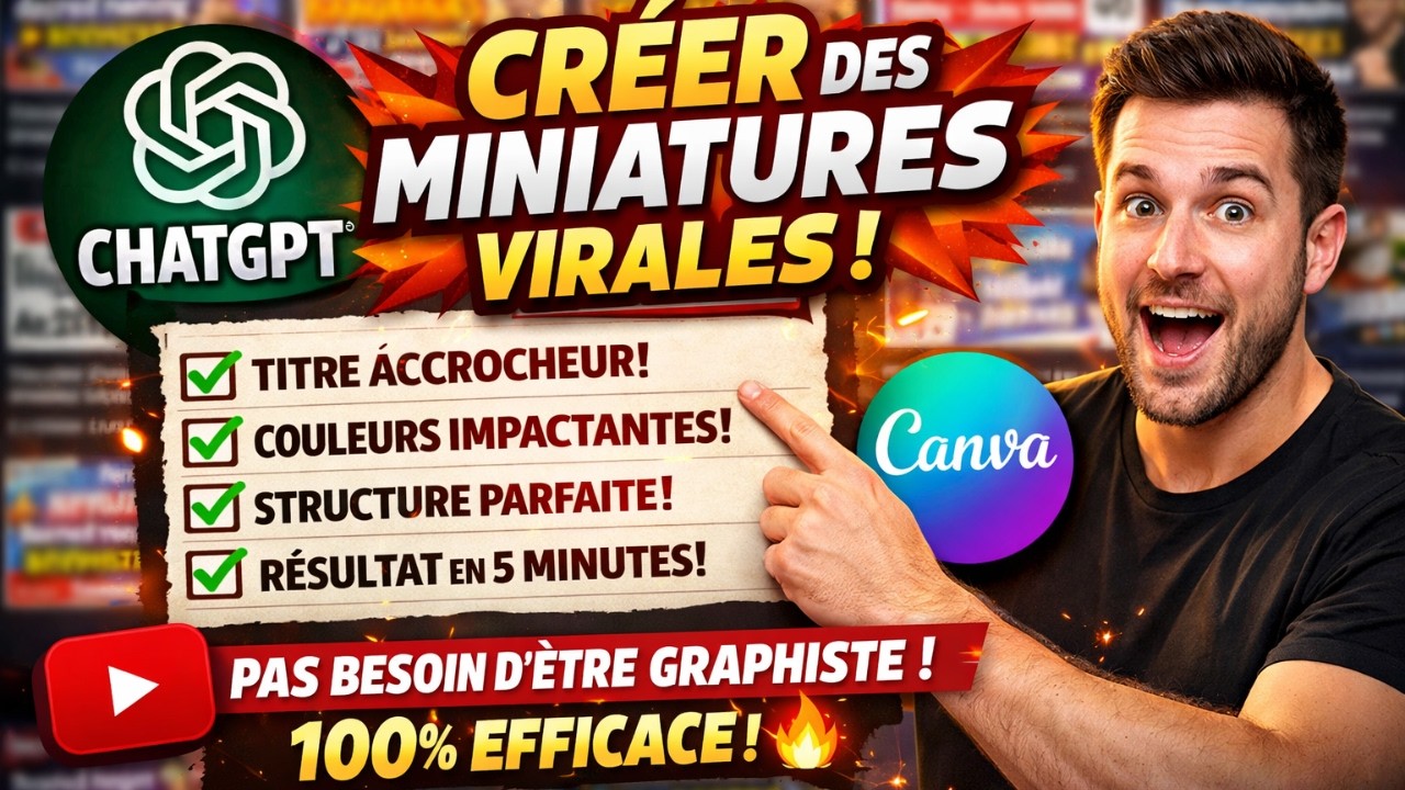 Crée des miniatures YouTube ULTRA attractives avec ChatGPT et Canva (Méthode secrète et Rapide)