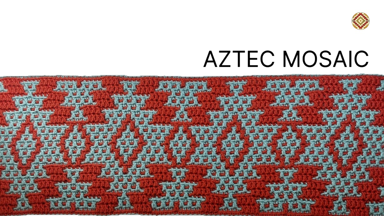 Вязание крючком в технике ацтекской мозаики | Схема 2 #mosaiccrochet #crochetrug