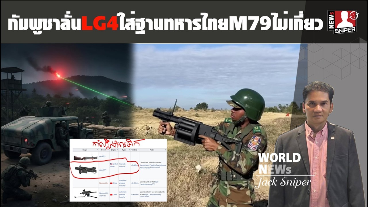 กัมพูชาลั่นLG4ผลิตในจีนใส่ฐานทหารไทยหวังผล400เมตร M79สหรัฐไม่เกี่ยว