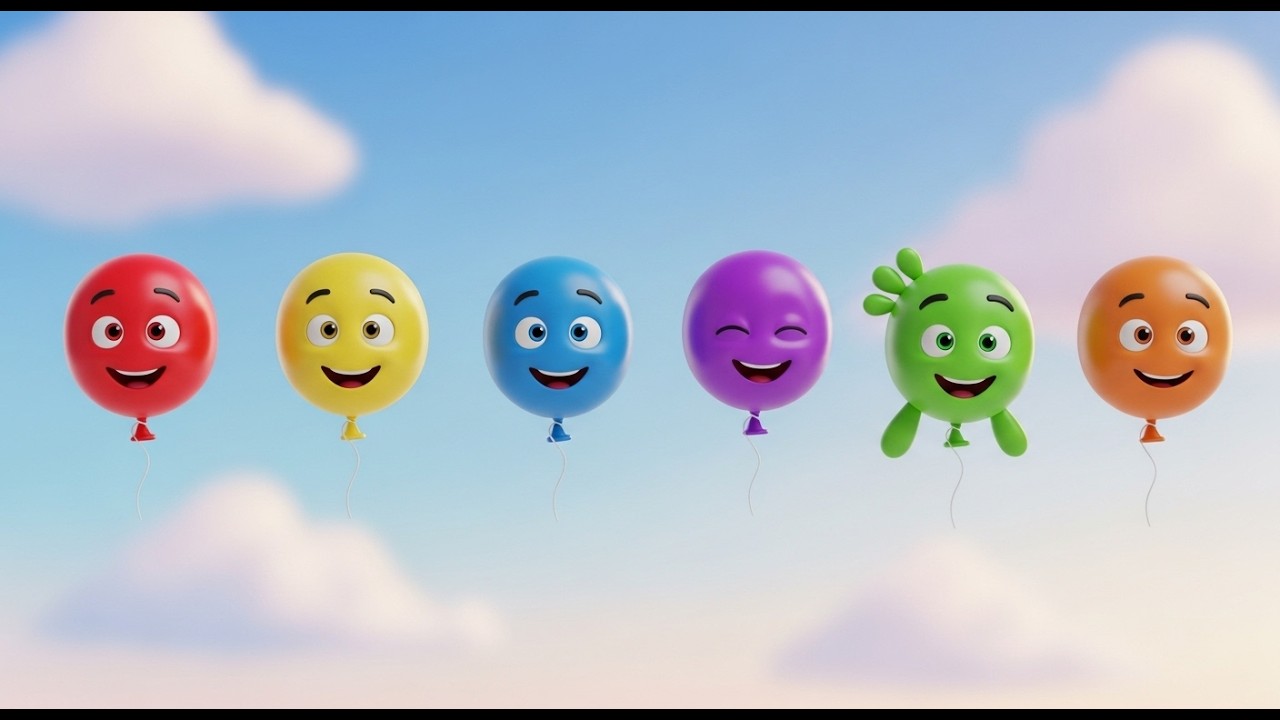 Seis Pequenos Balões de Brinquedo Pop Pop Pop | Cores e Sons para Crianças