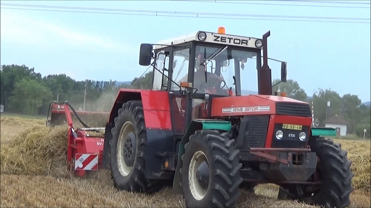Shrnování ,lisování a sběr slámy Zetor Crystal a John Deere