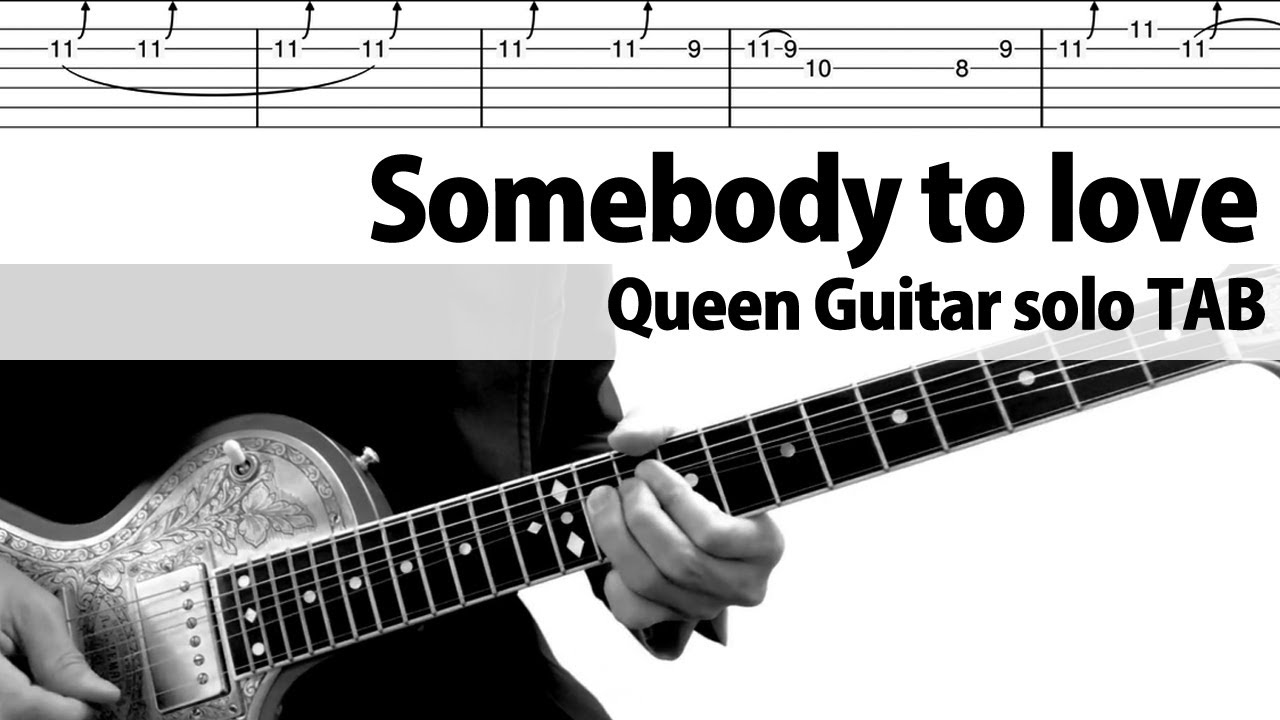 【TAB】Somebody to love Brian May Guitar solo Cover Queen Tutorial
