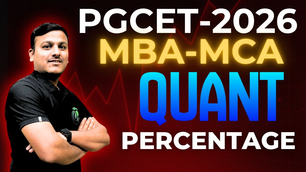 PGCET - MBA  / MCA 2026 | Quant | Percentage   #pgcetexam2026