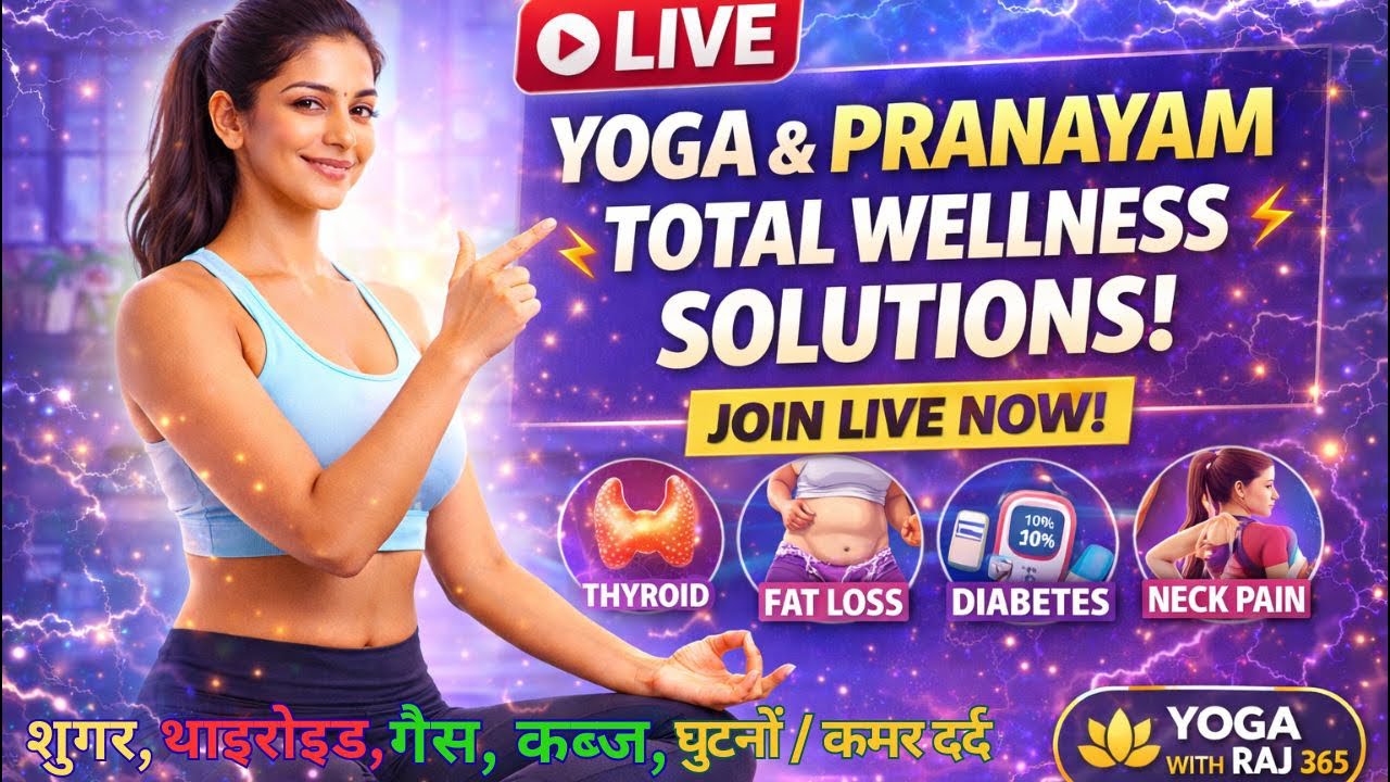 🧘 हर उम्र के लिए आसान योग ।वजन घटाएं, गैस-कब्ज दूर, शुगर ,थायरॉयड कंट्रोल ,कमर-घुटना दर्द खत्म