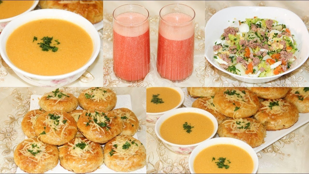 ثالث فطور مع ريحانة😋كلشي ساهل وسريع مسمن مورق شوربة دجاج وسلطة وعصير الى جربتيهم ماغتستغنايش عليهم