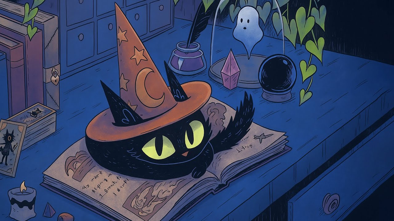 Witch's Desk Familiar 🎩✨ Lofi Chillhop for Spooky Cozy Nights