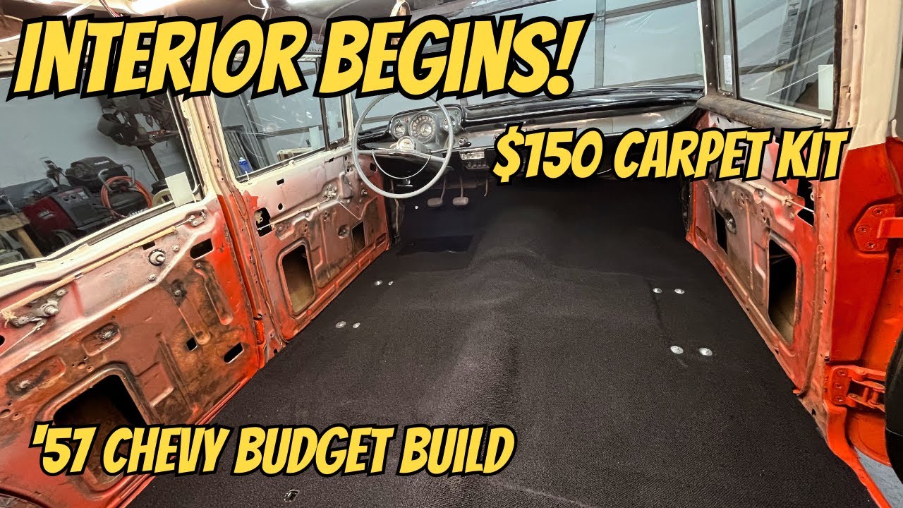 Installing One Piece Carpet in Our '57 Chevy Budget Build. EP. 15