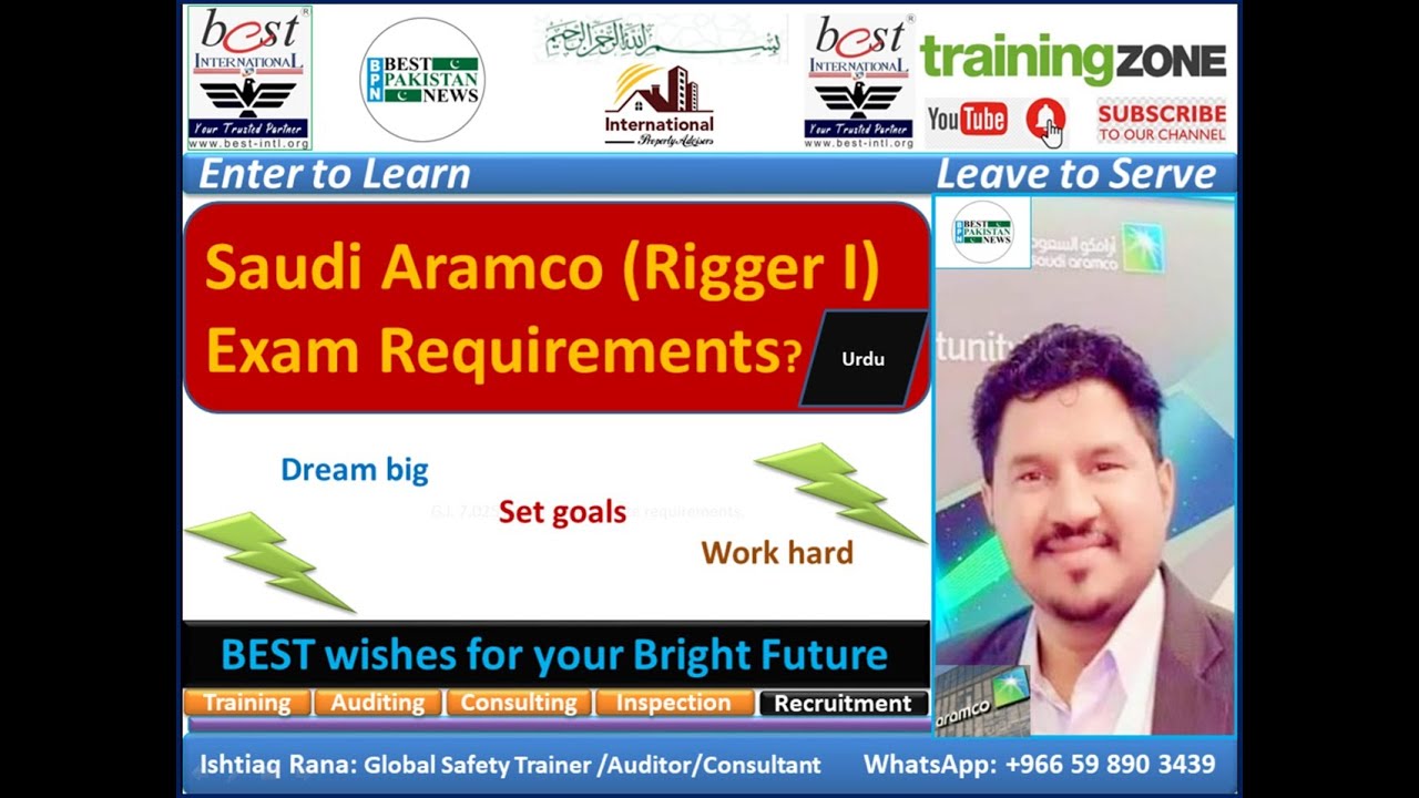 Saudi Aramco Rigger Level 1 Exam requirements (Good Luck dears)