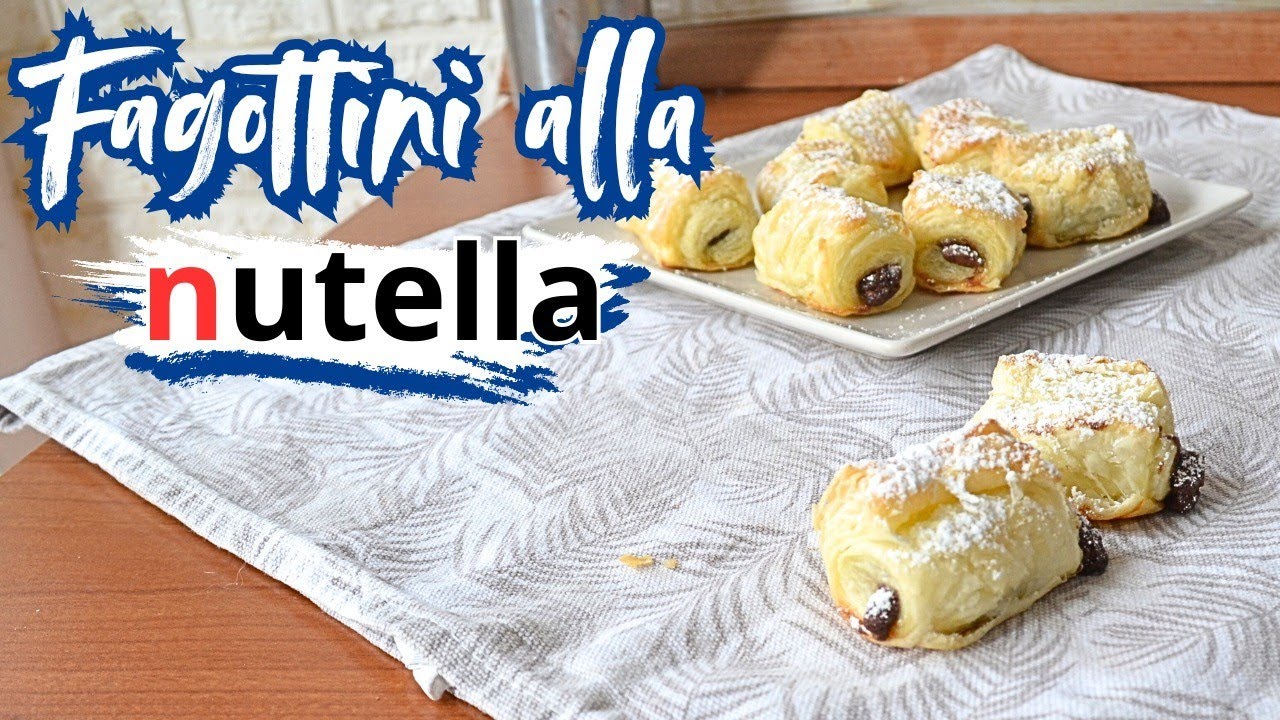 FAGOTTINI DI PASTA SFOGLIA ALLA NUTELLA | ricetta facile e veloce 