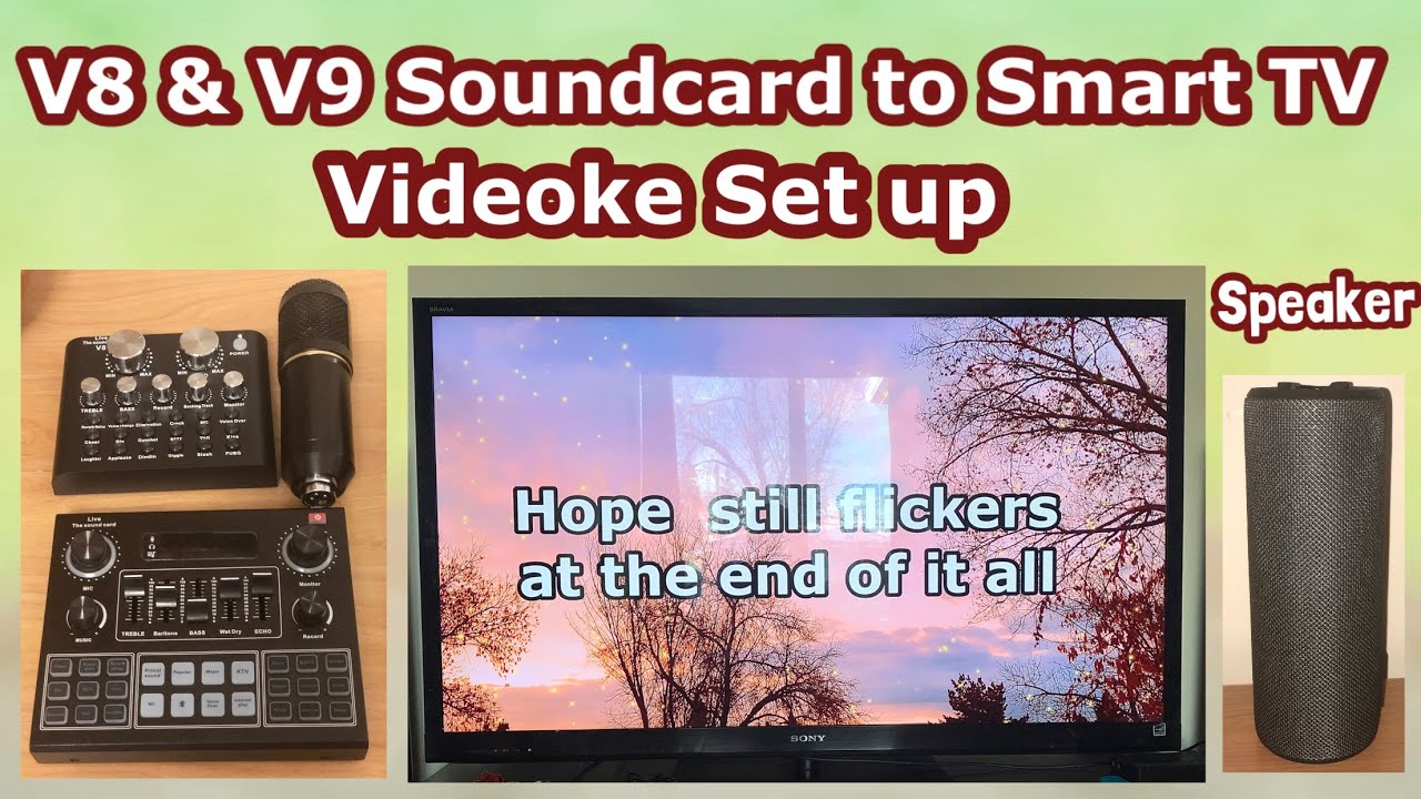 Настройка записи звука с помощью звуковой карты V8 или V9 на Smart TV, динамика с конденсаторным ...