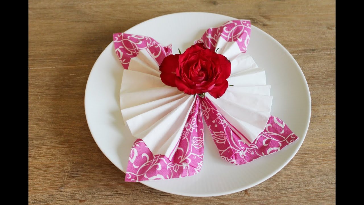 DIY Servietten falten:Schmetterling Tischdeko- Schritt für Schritt Anleitung