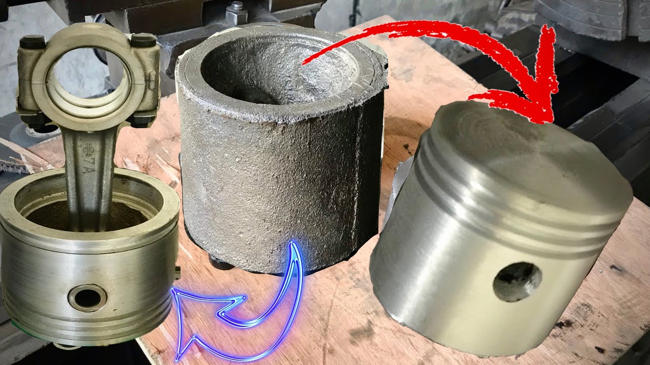 Manufacturing of Aluminium Grasso Compressor Piston / How to Rebuild Engine Piston of Truck