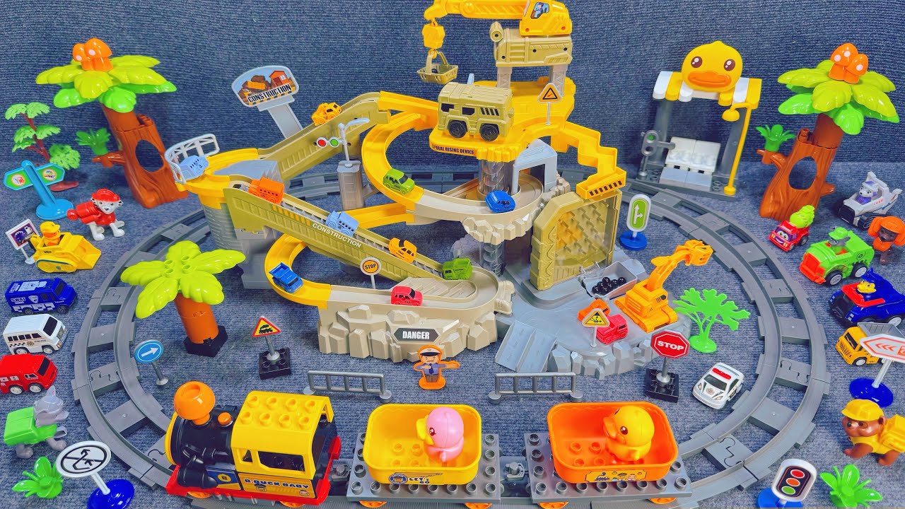 Satisfying  Electric track train, mining engineering adventure  Lego roller coaster