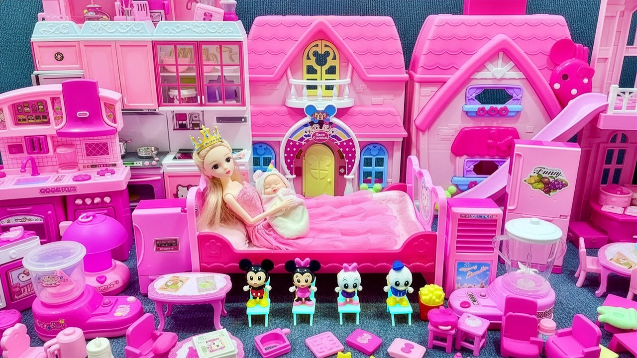 14 Minutes Satisfying with Unboxing Barbie Princess Pink Kitchen,Rock Bed Play Set Review Toys｜ASMR