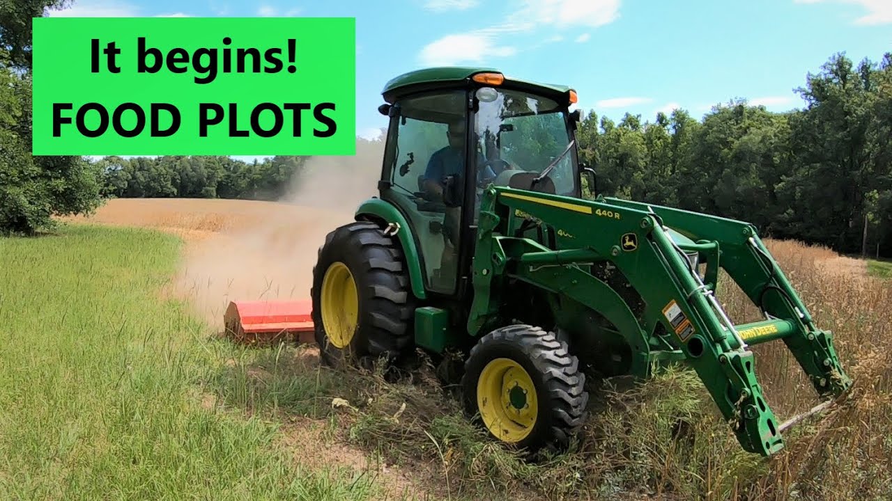 #117 Starting the dove food plot! John deere 4066R, Caroni TM1900 flail mower