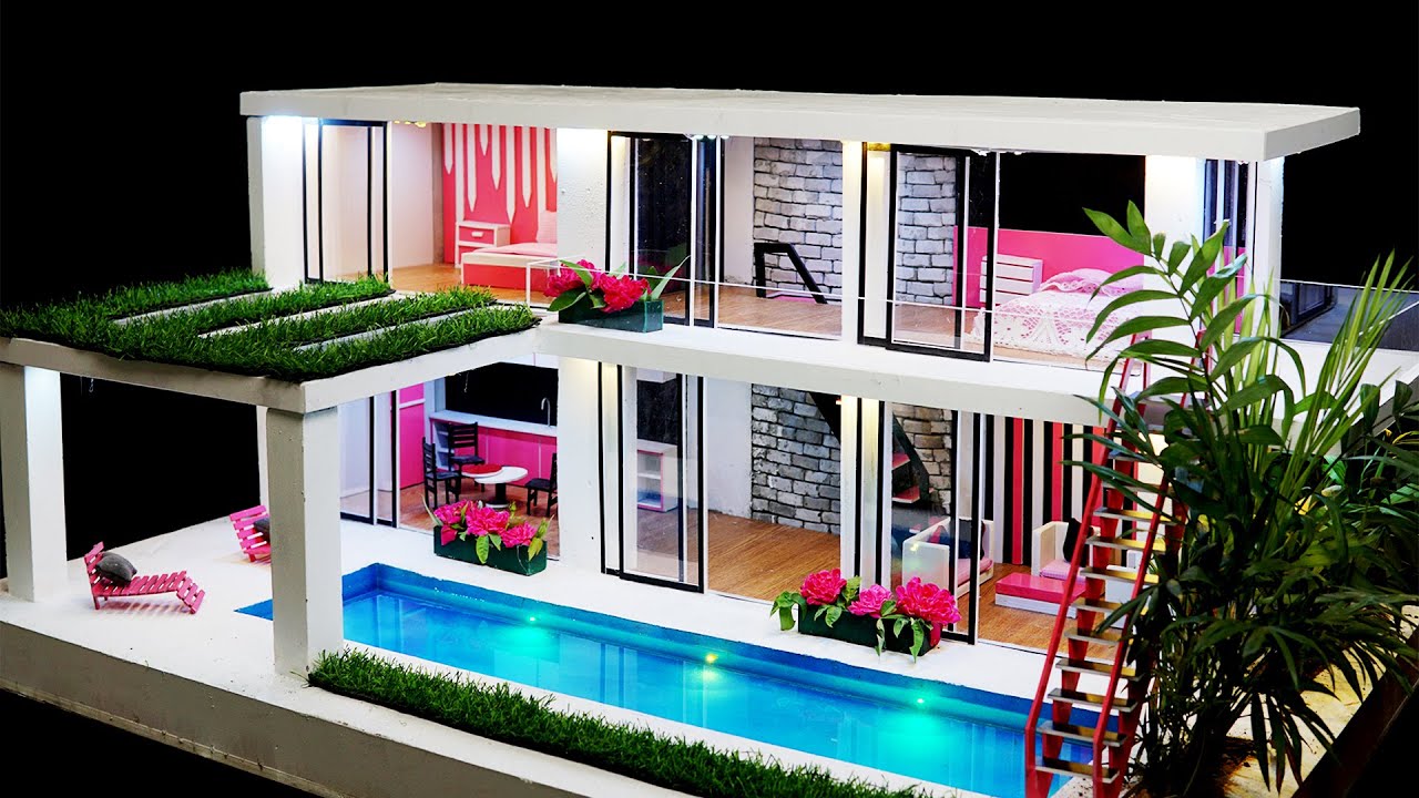 Amazing Ideas with Cement - Mini House with Swimming Pool and Mini Bricks@MCKook